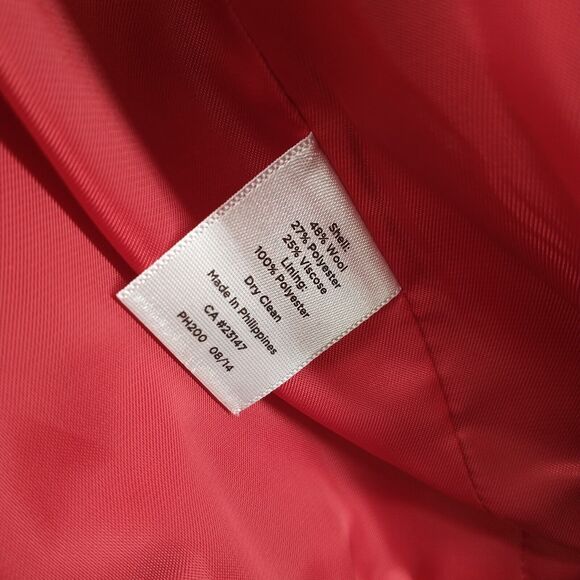 Talbots Women's Single Breasted Blazer Suit Jacket Red 12 Wool Blend - Picture 10 of 13